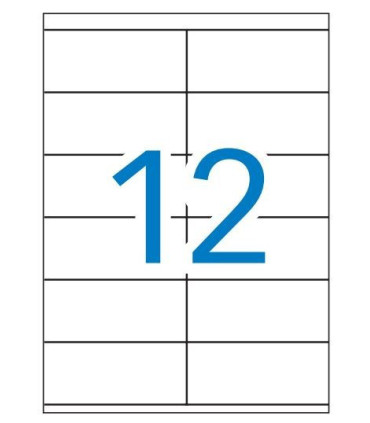 Caja de 100 hojas de etiquetas A4  ( 12 por hoja - 105x48 mm tamaÃ±o etiqueta )