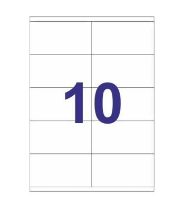 Caja de 100 hojas de etiquetas A4  ( 10 por hoja - 105x57 mm tamaño etiqueta )