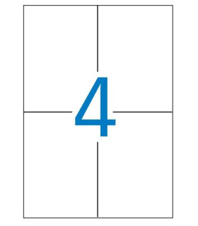 Caja de 100 hojas de etiquetas A4  ( 4 por hoja - 105x148 mm tamaño etiqueta )
