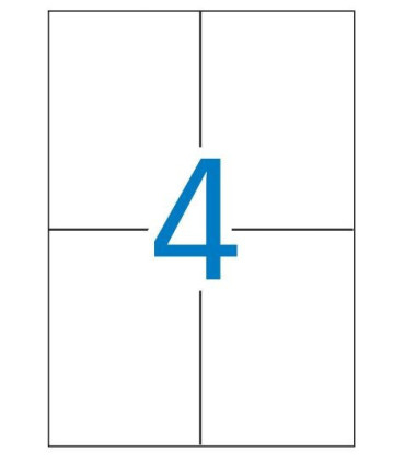 Caja de 100 hojas de etiquetas A4  ( 4 por hoja - 105x148 mm tamaño etiqueta )