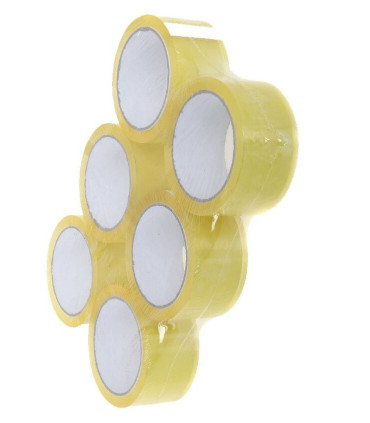 Mattio - Paquete de 6 Cinta Adhesiva Transparente de 48 mm x 66 metros