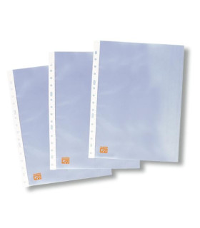 Funda multitaladro folio-cristal, 90 micras, 100 unidades, transparente