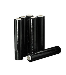 Mattio - Film estirable manual para embalar de 23 micras, Negro  , para palets , mudanzas, protección. 6 uds