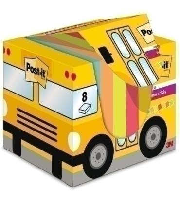 TACO NOTAS POST-IT PACK AUTOBUS 8x90h