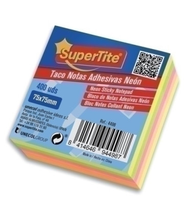 TACO NOTAS SUPERTITE 75x75 NEON 400 uds