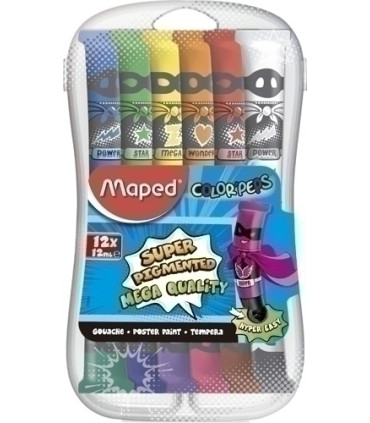 TEMPERA MAPED 12 ml ESTUCHE 12