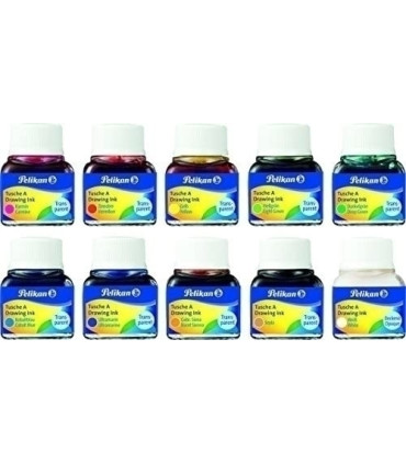 TINTA CHINA PELIKAN 10 ml. 10 col. SURT.