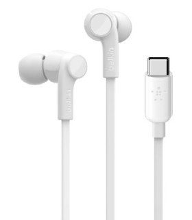 AURICULARES BELKIN BOTON USB-C BLANCO