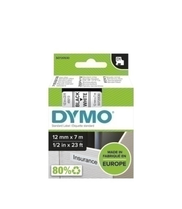 CINTA ROT.DYMO LM D1 7m 12 NEGR.s/BLANCO