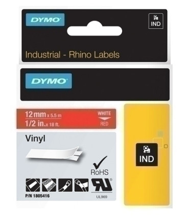 CINTA ROT.DYMO RHINO VINILO 12 ROJO