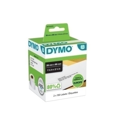 ETIQ.DYMO LW  28x89mm PACK 2 RL.130 DIR.