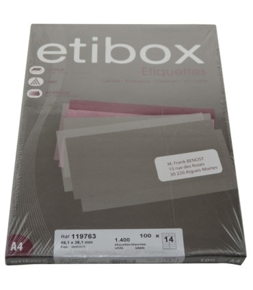 ETIQUETAS ADH.IMPR. ETIBOX A4 BLANCA CAJ