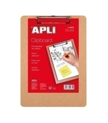 CARP.PINZA PORTABLOCS APLI A4 MADERA