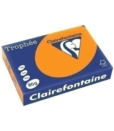 PAPEL COLOR A4 TROPHEE 80g 500h NARANJA