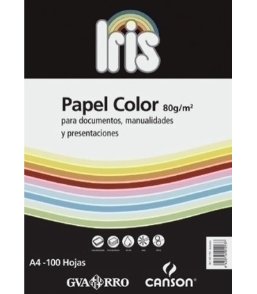 PAPEL COLOR A4 IRIS 80g 100h AHUESADO