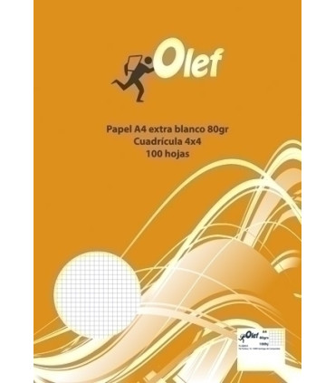 PAPEL A4 OLEF 80g 100h CUADRIC.4x4