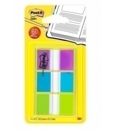 TACO BANDE POST-IT 1  3X20 MOR,VERD,AZUL