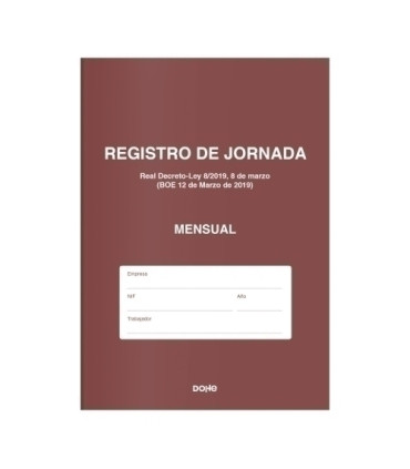 LIBRO REGISTRO JORNADA DOHE A4 NAT. 6h