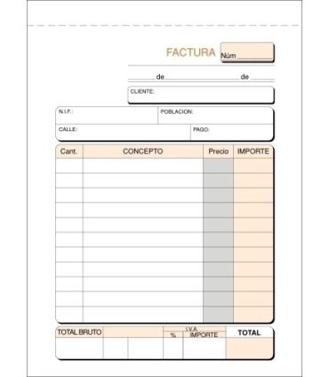 TALONARIO FACTURAS 8º NATU DUPLI LOAN