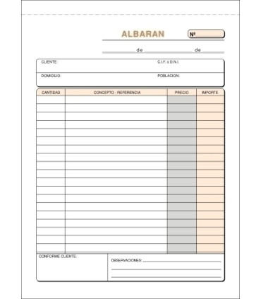 TALONARIO ALBARANES 4º NATU DUPLI LOAN