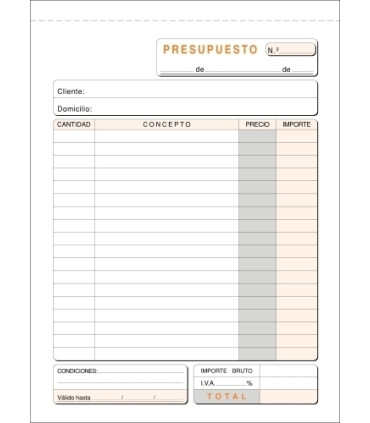 TALONARIO PRESUPUESTOS 4º NATU DUPLI LOA
