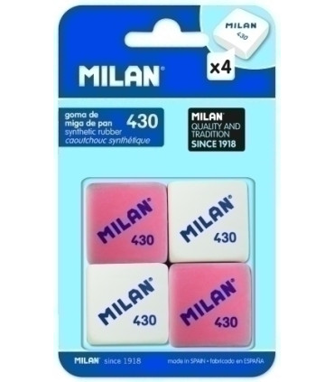 GOMA BORRAR MILAN 430 CUADRADA BLISTER 4