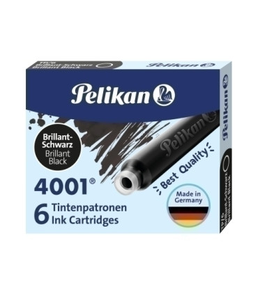 TINTA ESTILOG.PELIKAN 6 CART.TP/6 NEGRO