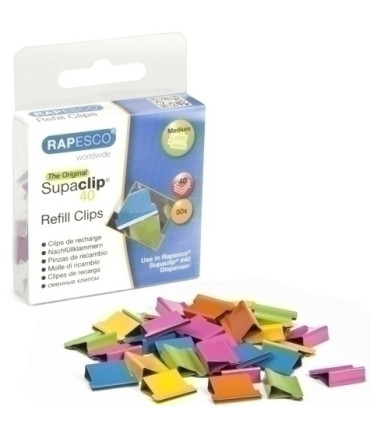 CLIPS RAPESCO SUPACLIP 40 COLOR C/50