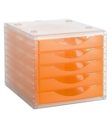 MODULO 5 CAJONES CRISTAL/NARANJA