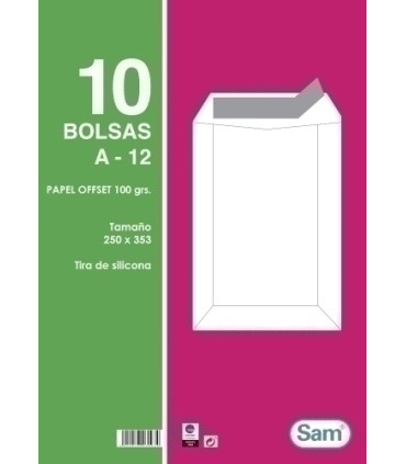 BOLSA SAM 250x353 BLANCO 100g PAQ.10