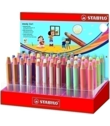 LAPIZ COL.STABILO WOODY 3 en 1 PAST.E/48