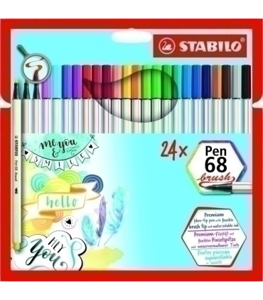 ROTUL.STABILO PEN 68  BRUSH CAJA 24