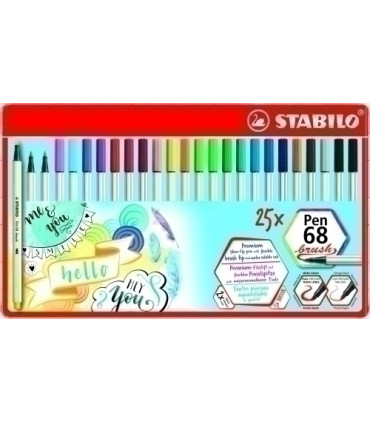 ROTUL.STABILO PEN 68  BRUSH CAJA 25