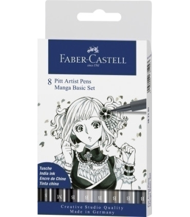 ROTUL.FABER PITT MANGA ESTUCHE DE 8