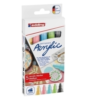 ROTUL.EDDING 5100 ACRYLIC PASTEL PACK 5