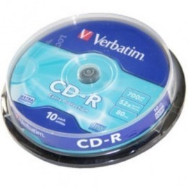 CD ROM VERBATIM 700MB 52x SPINDLE 10 DATALIFE Incluye Canon LPI de 0 80