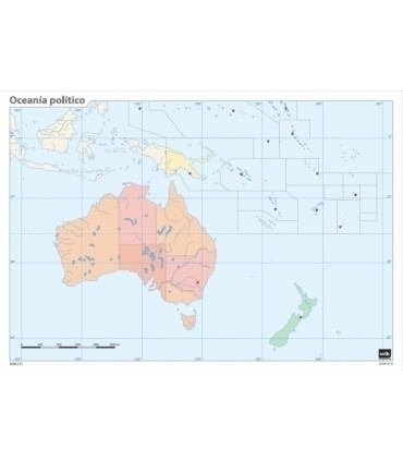 MAPA MUDO ERIK COLOR POLITICO OCEANIA