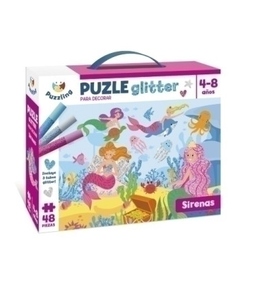 JGO.IMAGILAND PUZLE GLITTER SIRENAS