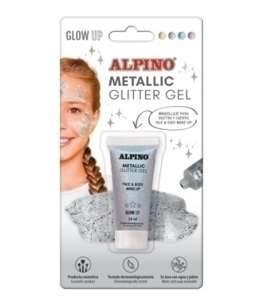 MAQUILL.ALPINO GLITTER MET. PLATA B/1