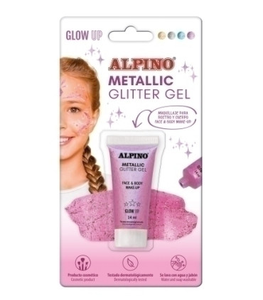 MAQUILL.ALPINO GLITTER MET. ROSA B/1