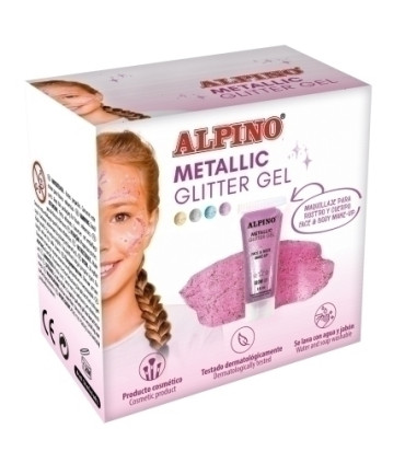 MAQUILL.ALPINO GLITTER MET. ROSA E/6