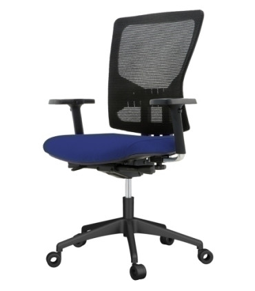 SILLA ROCADA OFICINA TAPIZADO AZUL