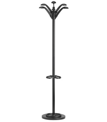 PERCHERO PIE UNILUX FLORA 6 COLG. NEGRO