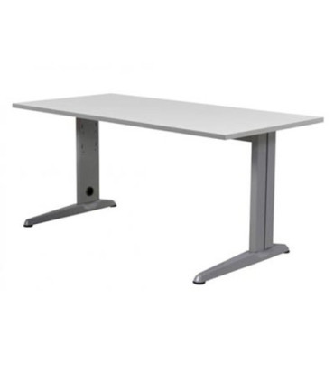 MESA ROCADA METAL 120x60 ALUMINIO/GRIS
