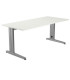 MESA ROCADA METAL 180x80 ALUMINIO/BLANCO