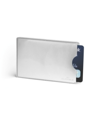 FUNDA TARJETAS DURABLE RFID PLATA B/3