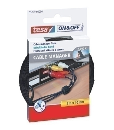 CINTA VELCRO TESA ON&OFF CABLES 5x10 NEG