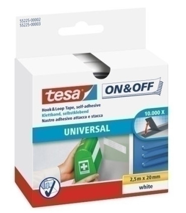 CINTA VELCRO TESA ON&OFF 2,5x20 BLANCO