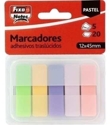 BANDERITAS ADHES. FIXO 12x45 PASTEL B/5