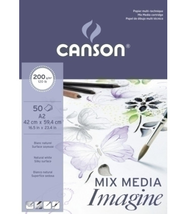 BLOC DIBUJO CANSON IMAGINE ENCOL. A2 200